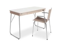 Bild von Skovby SM130 Schreibtisch 115 x 74 cm – Eiche weiß geölt/weißes Laminat