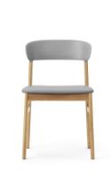 Bild von Normann Copenhagen Herit Stuhlpolsterung SH: 45 cm – Eiche / Spectrum Leder Grau
