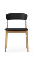 Bild von Normann Copenhagen Herit Stuhlpolsterung SH: 45 cm – Eiche / Spectrum Leder Schwarz
