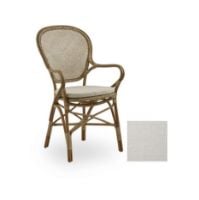 Bild von Sika-Design Rossini Esszimmerstuhl m. Armlehne & Kissen SH: 45 cm - Antikbraun/B582 Yeti Beige