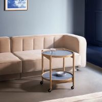 Bild von Brdr. Krüger Bølling Tabletttisch mit 2 Tabletts Ø: 50 cm - Unbehandelte Buche/Wasser