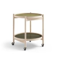 Bild von Brdr. Krüger Bølling Tabletttisch mit 2 Tabletts Ø: 50 cm – Buche unbehandelt/Grün und Dunkelgrün