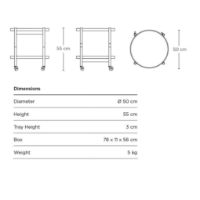 Bild von Brdr. Krüger Bølling Tabletttisch mit 2 Tabletts Ø: 50 cm – Unbehandelte Buche/Gelb und Creme