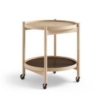 Bild von Brdr. Krüger Bølling Tabletttisch mit 2 Tabletts Ø: 50 cm – Buche geölt/Beige und Braun