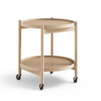 Bild von Brdr. Krüger Bølling Tabletttisch mit 2 Tabletts Ø: 50 cm – Buche geölt/Beige und Braun