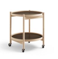 Bild von Brdr. Krüger Bølling Tabletttisch mit 2 Tabletts Ø: 50 cm – Buche geölt/Beige und Braun