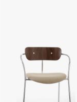 Bild von &Tradition Pavilion Chair AV4 Chromgestell SH: 46 cm – Lackiertes Walnussholz / Vidar 333