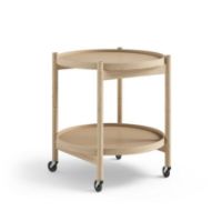 Bild von Brdr. Krüger Bølling Tabletttisch mit 2 Tabletts Ø: 50 cm – Unbehandelte Eiche/Beige und Braun