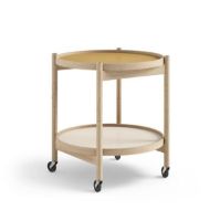 Bild von Brdr. Krüger Bølling Tabletttisch mit 2 Tabletts Ø: 50 cm – Unbehandelte Eiche/Gelb und Creme