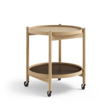 Bild von Brdr. Krüger Bølling Tabletttisch mit 2 Tabletts Ø: 50 cm – Geölte Eiche/Beige und Braun