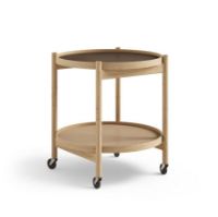 Bild von Brdr. Krüger Bølling Tabletttisch mit 2 Tabletts Ø: 50 cm – Geölte Eiche/Beige und Braun