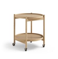 Bild von Brdr. Krüger Bølling Tabletttisch mit 2 Tabletts Ø: 50 cm – Geölte Eiche/Beige und Braun