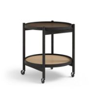 Bild von Brdr. Krüger Bølling Tabletttisch mit 2 Tabletts Ø: 50 cm – Schwarz lackierte Eiche/Beige und Braun