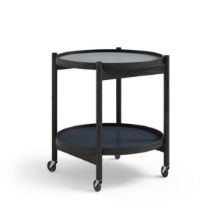 Bild von Brdr. Krüger Bølling Tabletttisch mit 2 Tabletts Ø: 50 cm – Schwarz lackierte Eiche/Wasser