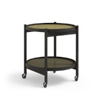 Bild von Brdr. Krüger Bølling Tabletttisch mit 2 Tabletts Ø: 50 cm - Schwarz lackierte Eiche/Grün und Dunkelgrün