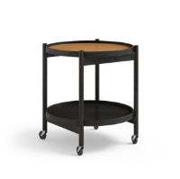 Bild von Brdr. Krüger Bølling Tabletttisch mit 2 Tabletts Ø: 50 cm – Schwarz lackierte Eiche/Cognac und Schwarz