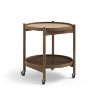 Bild von Brdr. Krüger Bølling Tabletttisch mit 2 Tabletts Ø: 50 cm – Räuchereiche geölt/Beige und Braun