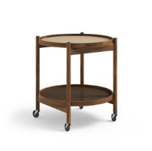 Bild von Brdr. Krüger Bølling Tabletttisch mit 2 Tabletts Ø: 50 cm – Walnuss geölt/Beige und Braun