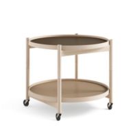 Bild von Brdr. Krüger Bølling Tabletttisch mit 2 Tabletts Ø: 60 cm – Buche geölt/Beige und Braun