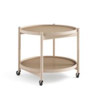 Bild von Brdr. Krüger Bølling Tabletttisch mit 2 Tabletts Ø: 60 cm – Buche geölt/Beige und Braun