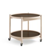 Bild von Brdr. Krüger Bølling Tabletttisch mit 2 Tabletts Ø: 60 cm – Buche geölt/Beige und Braun