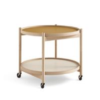 Bild von Brdr. Krüger Bølling Tabletttisch mit 2 Tabletts Ø: 60 cm – Buche geölt/Gelb und Creme