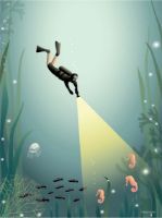 Bild von ViSSEVASSE Plakat The Diver 30x40cm OUTLET