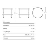 Bild von Brdr. Krüger Bølling Tabletttisch mit 2 Tabletts Ø: 60 cm – Unbehandelte Eiche/Wasser