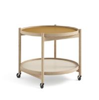 Bild von Brdr. Krüger Bølling Tabletttisch mit 2 Tabletts Ø: 60 cm – Unbehandelte Eiche/Gelb und Creme