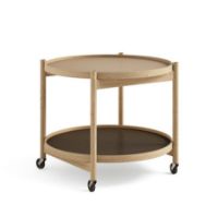 Bild von Brdr. Krüger Bølling Tabletttisch mit 2 Tabletts Ø: 60 cm – Geölte Eiche/Beige und Braun