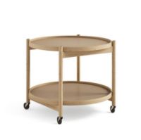 Bild von Brdr. Krüger Bølling Tabletttisch mit 2 Tabletts Ø: 60 cm – Geölte Eiche/Beige und Braun