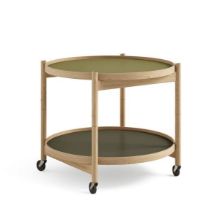 Bild von Brdr. Krüger Bølling Tabletttisch mit 2 Tabletts Ø: 60 cm – Eiche geölt/Grün und Dunkelgrün