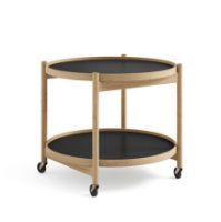 Bild von Brdr. Krüger Bølling Tabletttisch mit 2 Tabletts Ø: 60 cm – Geölte Eiche/Cognac und Schwarz