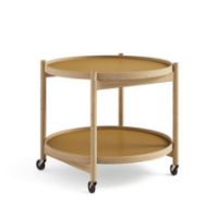 Bild von Brdr. Krüger Bølling Tabletttisch mit 2 Tabletts Ø: 60 cm – Eiche geölt/Gelb und Creme