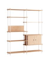 Bild von Moebe Regalsystem Double m. Schrank 200x162 cm - Eiche/Weiß