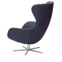 Bild von Søren Lund SL 407 Sessel SH: 42 cm – Main Line Flax Blue/Satin Chrom Basis mit Drehgelenk