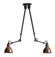 Bild von DCW Editions Lampe Gras N302 Doppelpendelleuchte H: 92 cm – Schwarz/Rohes Kupfer