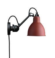 Bild von DCW Editions Lampe Gras N304CA Wandleuchte Rund mit Kabel H: 14cm - Schwarz/Rot