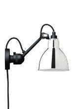 Bild von DCW Editions Lampe Gras N304CA Wandleuchte Rund mit Kabel H: 14cm - Schwarz/Chrom