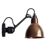 Bild von DCW Editions Lampe Gras N304CA Wandleuchte rund mit Kabel H: 14 cm – Schwarz/Rohes Kupfer