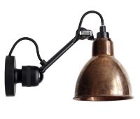 Bild von DCW Editions Lampe Gras N304SW Wandleuchte Rund mit Schalter H: 14cm - Schwarz/Rohes Kupfer/Weiß