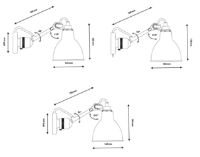 Bild von DCW Editions Lampe Gras N304SW Wandleuchte Rund mit Schalter H: 14cm - Schwarz/Rohes Kupfer/Weiß