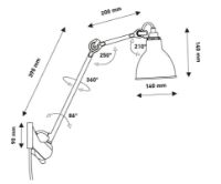 Bild von DCW Editions Lampe Gras N222 Wandleuchte Rund H: 40cm - Weiß/Gelb