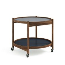 Bild von Brdr. Krüger Bølling Tabletttisch mit 2 Tabletts Ø: 60 cm - Geölter Walnuss/Wasser