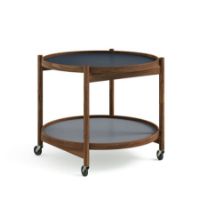 Bild von Brdr. Krüger Bølling Tabletttisch mit 2 Tabletts Ø: 60 cm - Geölter Walnuss/Wasser