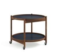 Bild von Brdr. Krüger Bølling Tabletttisch mit 2 Tabletts Ø: 60 cm - Geölter Walnuss/Wasser