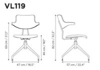 Bild von Vermund VL119 Bürostuhl SH: 46 cm – Schwarzes Savannah-Leder / Chromrahmen