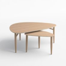 Bild von Thomsen Furniture Katrine Nordic Couchtisch Triangle Small 42x67x45 cm - Weiß geölte Eiche p
