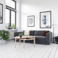 Bild von Thomsen Furniture Katrine Nordic Couchtisch Triangle Small 42x67x45 cm - Weiß geölte Eiche p
