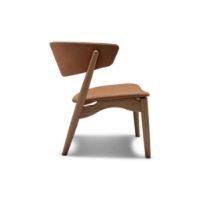 Bild von Sibast Furniture No 7 Lounge Chair Vollgepolstert SH: 35 cm - Weißpigmentierte lackierte Eiche / Leder Dunes Cognac